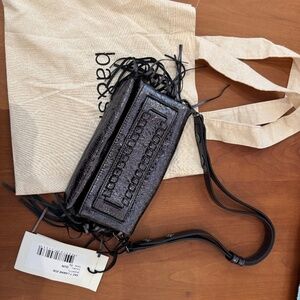 Ba&Sh Metallic Zoe Mini Bag in Gun Metal Metallic -Rare-Sold out- NWT